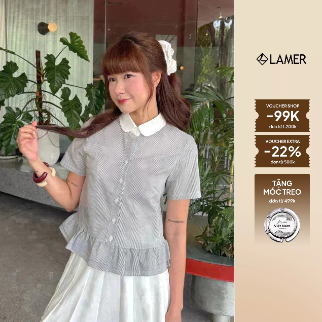 Áo Sơ Mi Nữ LAMER FASHION Cổ Phối Tầng Bèo Công Sở Trẻ Trung H61H25H015