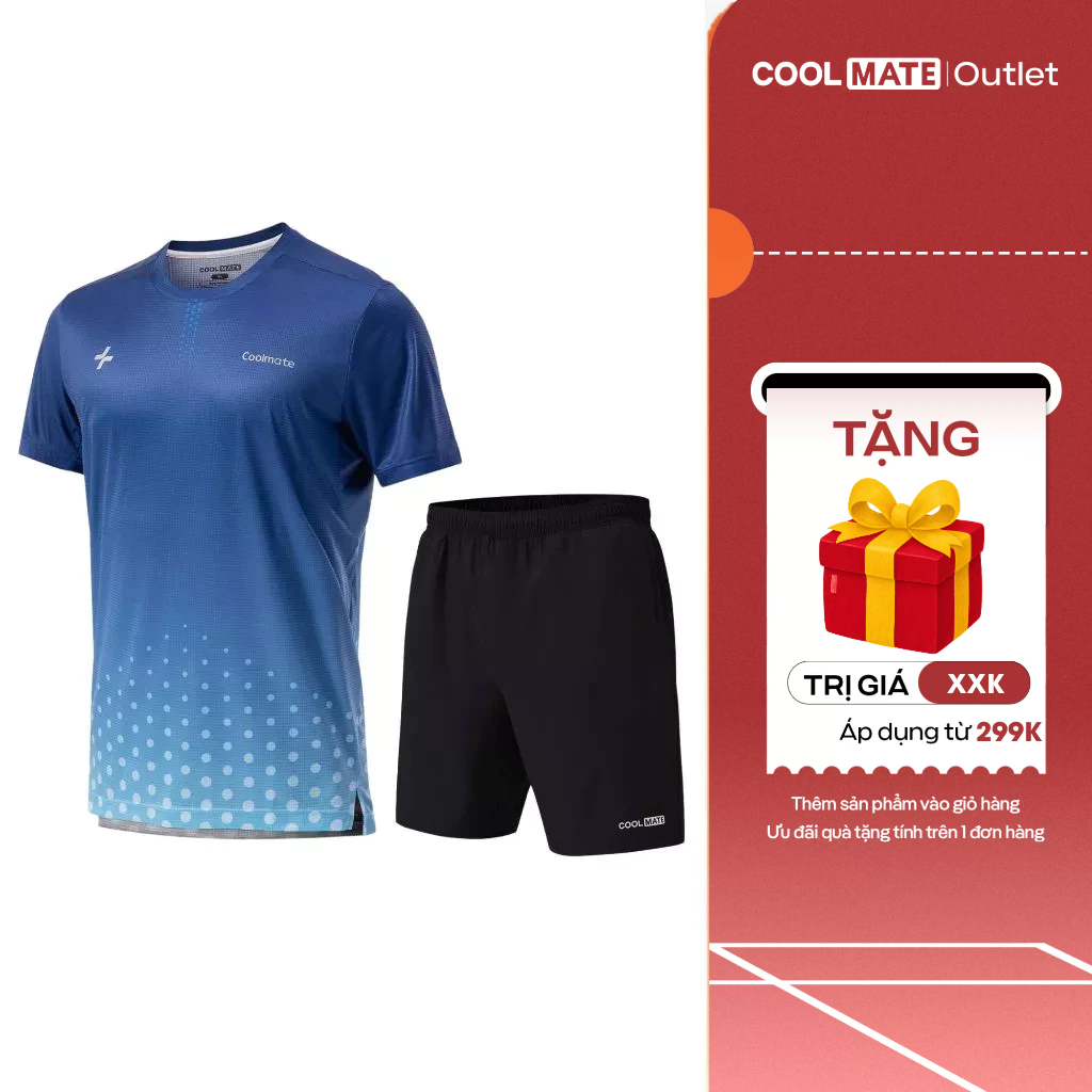 [Tặng 1 đôi tất đơn 289k] Set Đồ Thể Thao Nam Coolmate Chạy Bộ Thể Thao Áo Thun Graphic Dot và Quần 