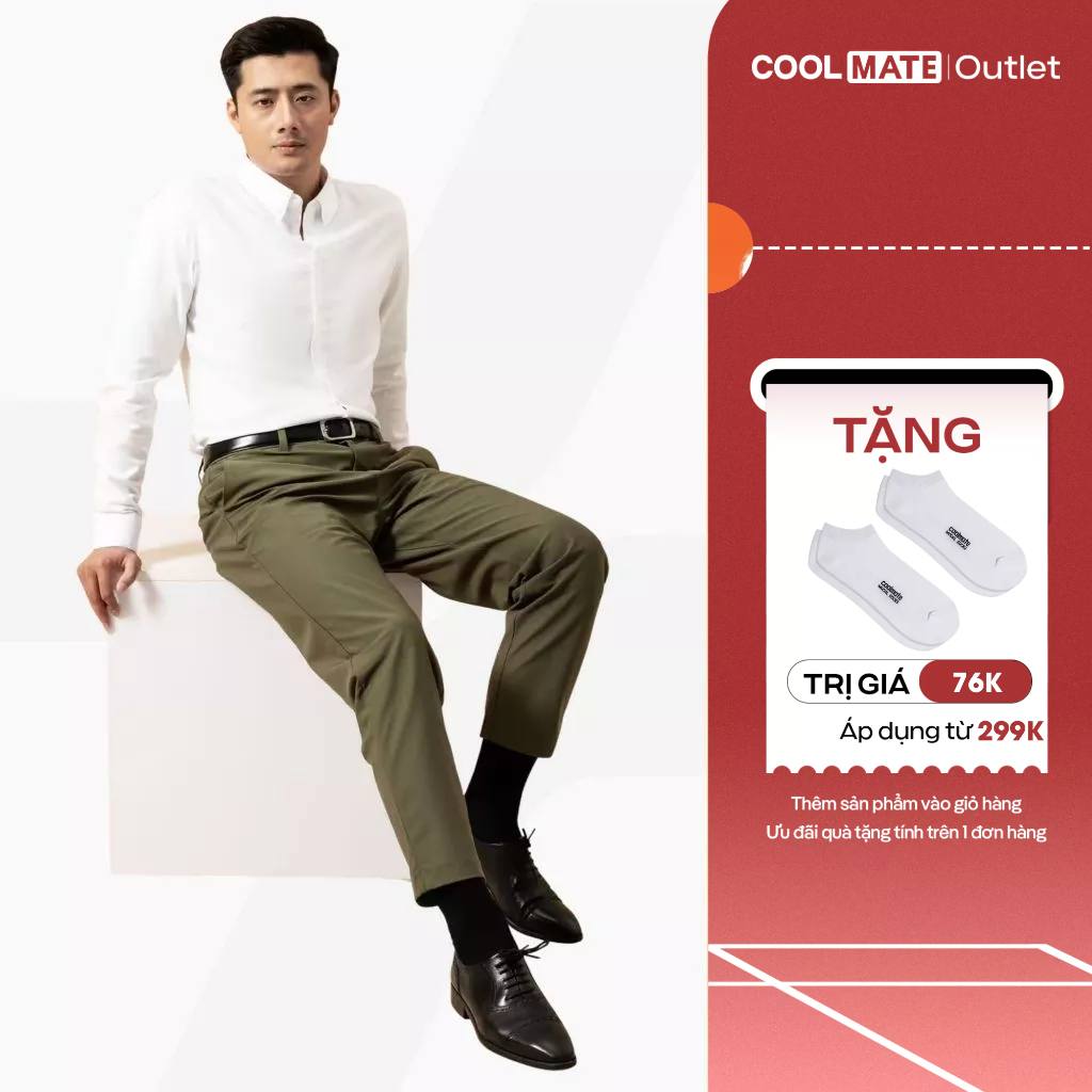 [Tặng tất lười đơn 299k]  Áo Sơ Mi Nam Premium Dobby Chống nhăn,Kháng Khuẩn Coolmate