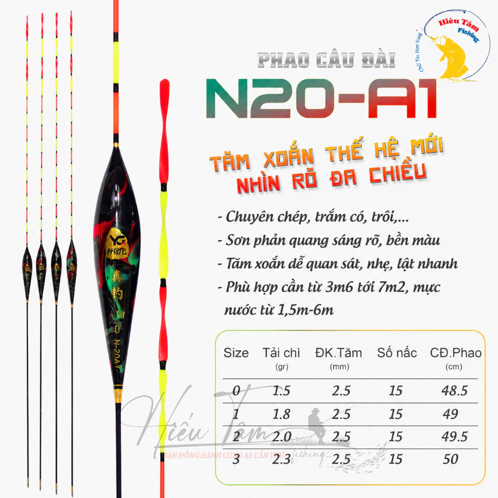 Phao Câu Đài YG N20- A1 Tăm Xoắn Thế Hệ Mới Khếch Tán Dễ Nhìn ( Chính hãng)