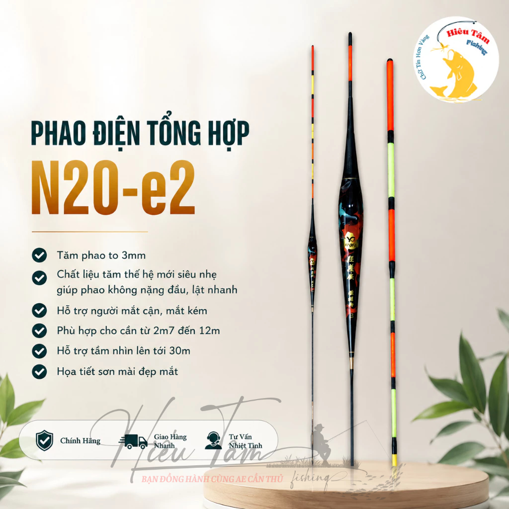 Phao Điện Tổng Hợp YG N20- E2 Đổi Màu, Phao Câu Đêm Tăm Cứng To Câu Ngày Đêm Dùng Pin 425