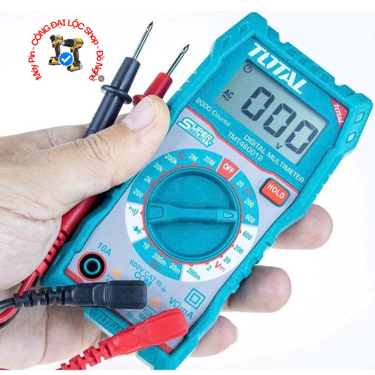 Đồng hồ đo điện vạn năng TOTAL TMT460012 độ chính xác cao, màn hình LCD 2000 số đếm