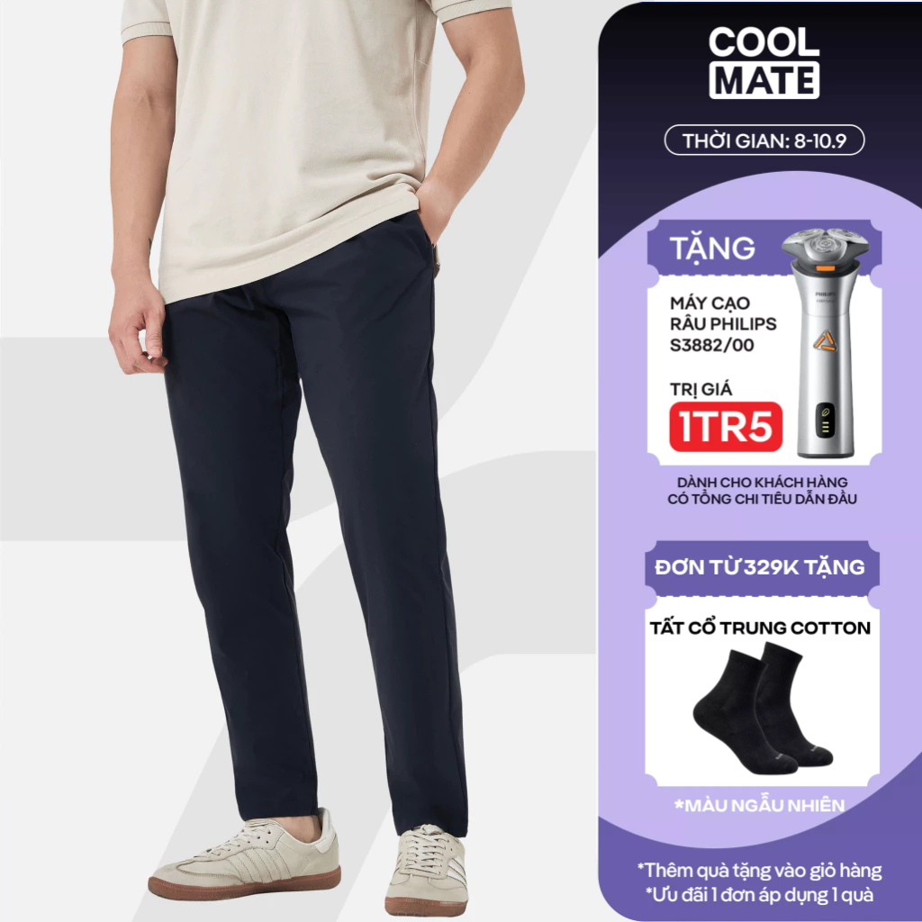 [TẶNG QUÀ ĐƠN 329K]Quần dài nam Daily Pants sợi Sorona, nhuộm Cleandye siêu nhẹ chống nhăn chống tia UV - Coolmate