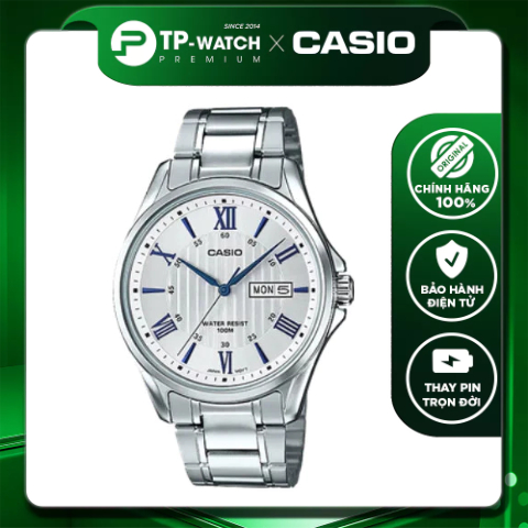 Đồng hồ nam dây thép Casio MTP-1384D-7A2VDF Size 41mm - Chống nước 100m | Casio nam MTP-1384D-7A2