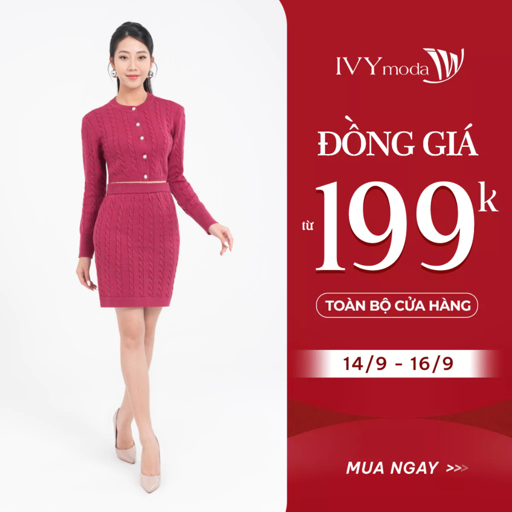 Chân váy mini len lông cừu IVY moda MS 30M7835