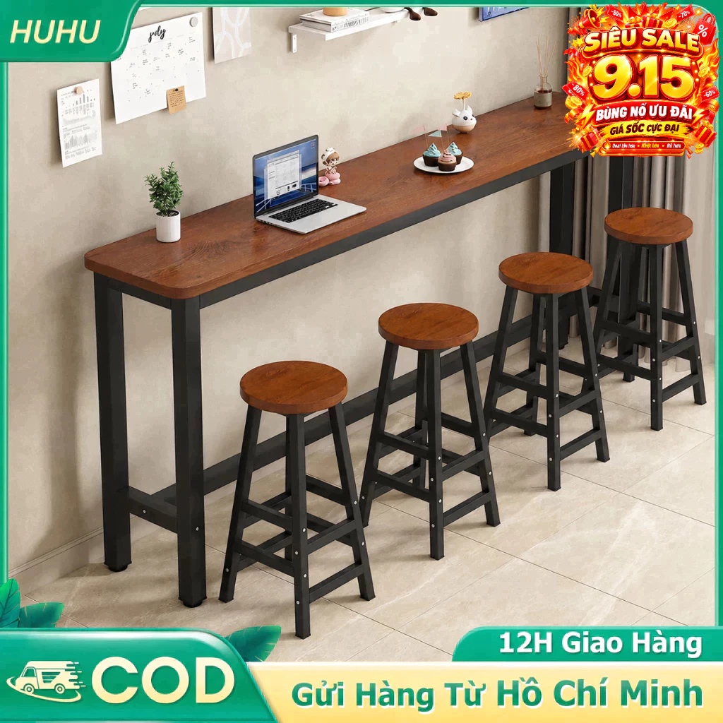 HUHU Bàn quầy bar 1.8m đa năng thiết kế hiện đại chắc chắn phù hợp nhiều không gian