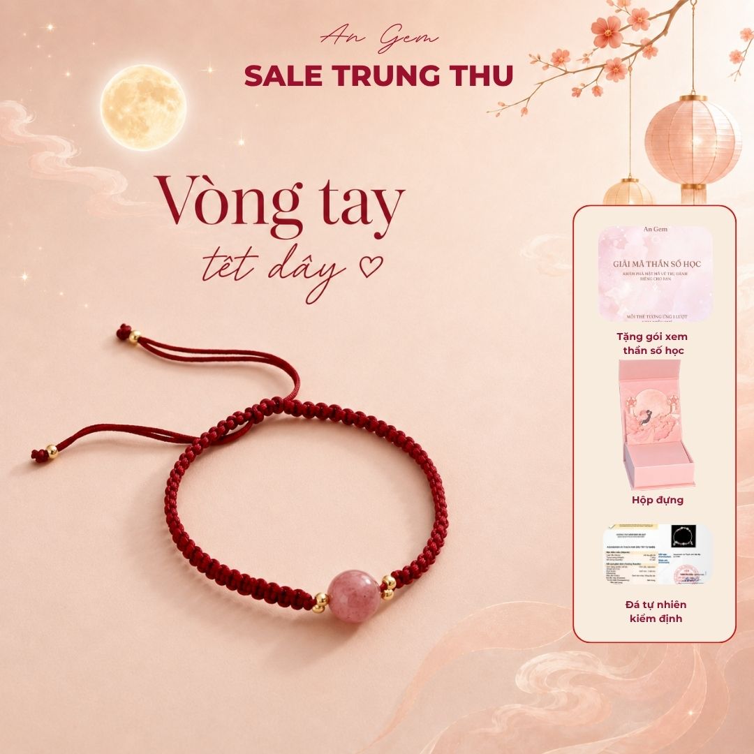Vòng tay đá tết dây handmade phong cách tối giản An Gem beauty from unique