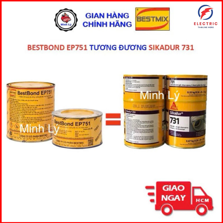 [Hỏa Tốc HCM] Bộ 1kg Keo Cấy Thép BestBond EP751 Bestmix Keo Epoxy Kết Dính Cường Độ Cao Tương Đương