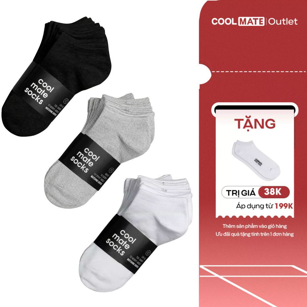 Combo 5 hoặc 10 Đôi Tất Nam Cổ Ngắn, Cổ Trung Mix Màu Coolmate Basics Thoáng Khí,Khử Mùi