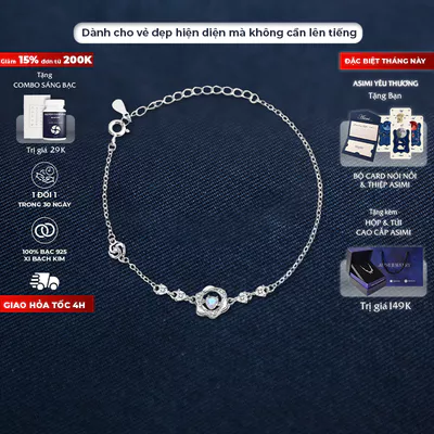 Lắc tay bạc Ý S925 Hoa Sương Asimi Blossom Veil LT41