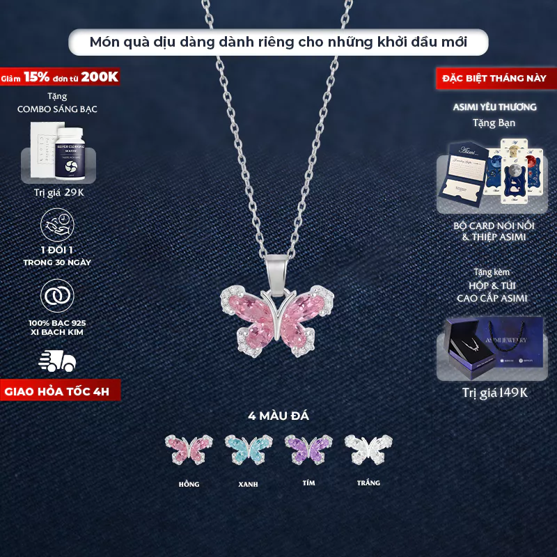 Dây chuyền bạc nữ S925 Cánh Tiên Asimi Animalia Wings DC79 1