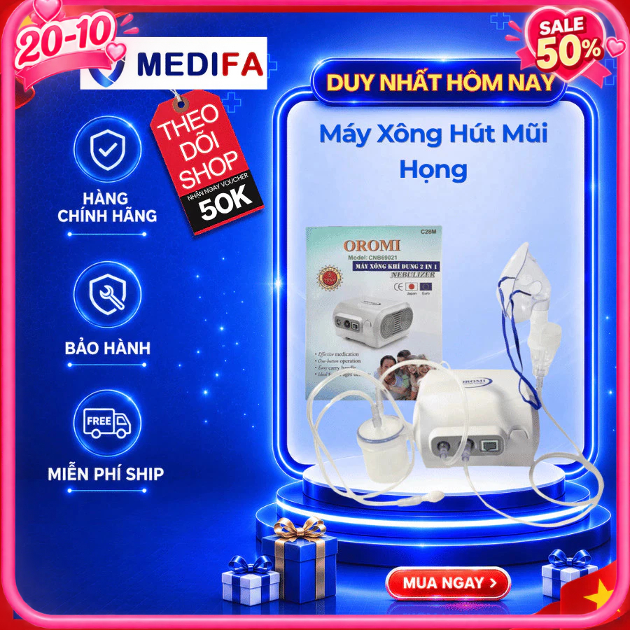 Máy Xông Hút Mũi Họng 2 Trong 1 Oromi C28M Công Suất Máy Lớn, Độ Bền Cao, Phù…