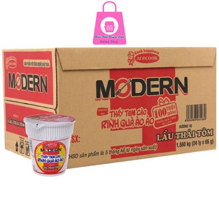  Thùng 24 ly mì Modern lẩu Thái tôm 65g 