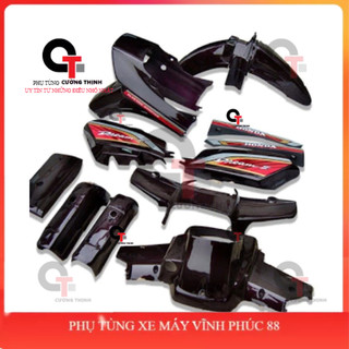  Bộ vỏ nhựa Dream màu Tím nho Nhựa pp đen  cho xe Thái Việt máy Honda dàn áo 2 II  - CT 