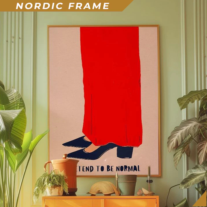 Tranh treo tường, Red Wall Art, Eclectic Wall Print, Typography Print, Trendy Woman Poster, Shoes Po