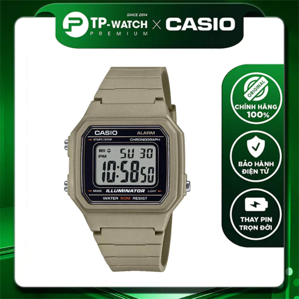 Đồng Hồ Nam Dây Nhựa Casio Standard W-217H-5A | W-217H-5AVDF Pin 7 năm