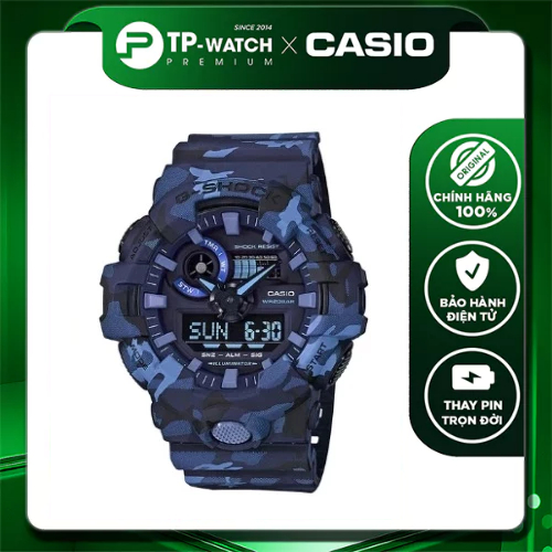 Đồng Hồ Nam Dây Nhựa Casio G-Shock GA-700CM-2A Blue Camo | GA-700CM-2ADR