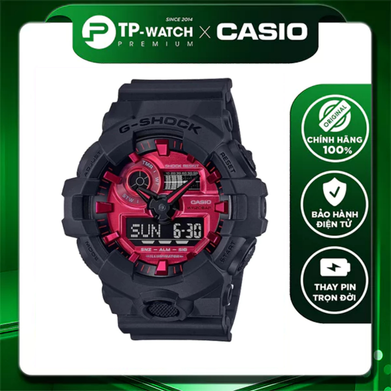 Đồng Hồ Nam Dây Nhựa Casio G-Shock GA-700AR-1A Chính Hãng - GA-700AR-1ADR