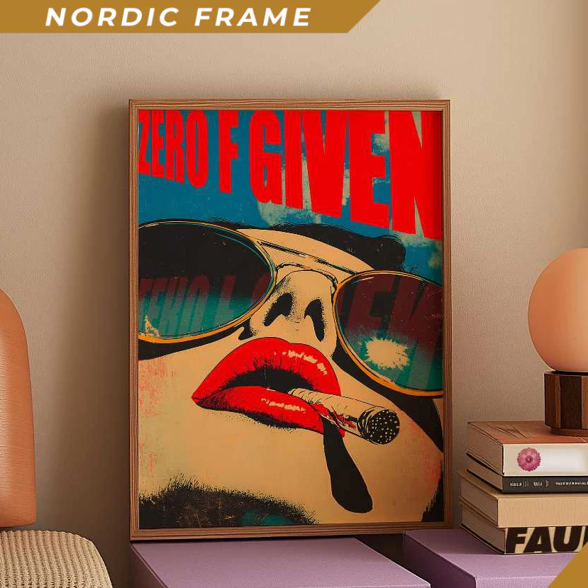 Tranh treo tường,Pop Art Poster, Retro Wall Art, Rebellious Wall Art, Cool Girl Vibe, Funky Art Post
