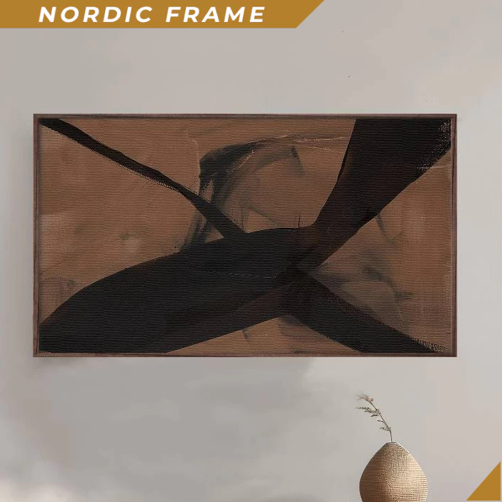 Tranh treo tường, Moody Abstract Samsung Frame Tv Art, Frame Tv Brown Abstract Artwork, Dark Tv 4K P