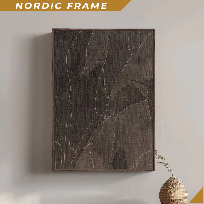 Tranh treo tường, Earthy Abstract Painting, Dark Brown Wall Art, Industrial Wall Decor, Living Room 