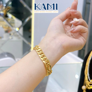 Lắc tay xích chạm nhỏ khoá giữa Kami trang sức sỉ