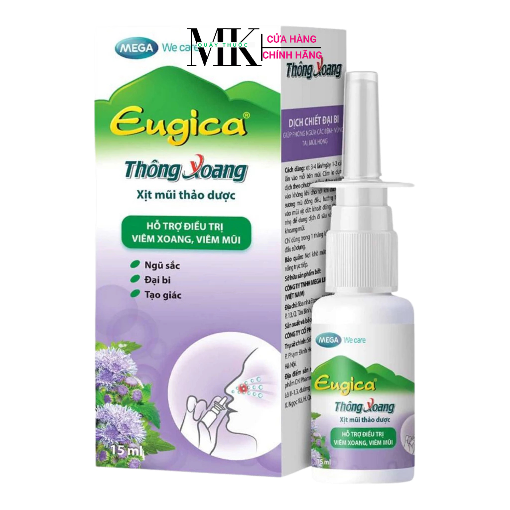 Xịt mũi thảo dược Eugica Mega We care 15ml