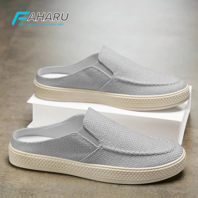 Giày Lười, giày sục nam vải cao cấp không hôi chân thoáng khí loại cao cấp