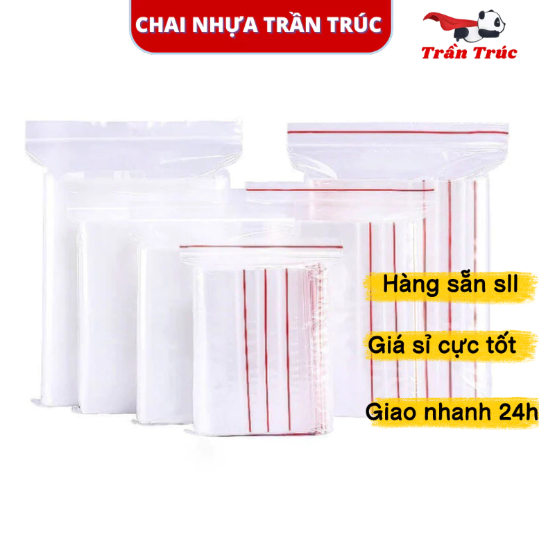 [XẢ KHO] 500gram  - 1kg túi zipper chỉ đỏ 5x7/ túi zip chỉ đỏ 5x7