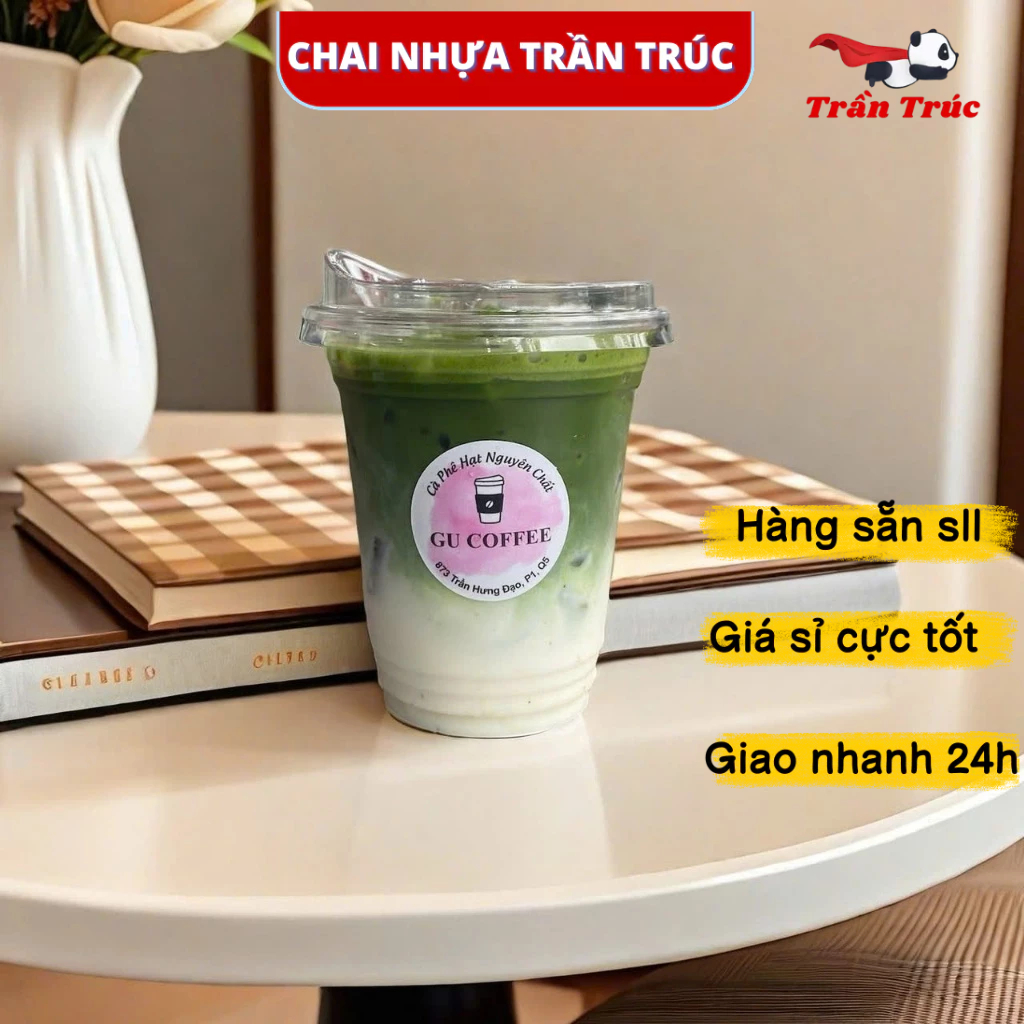 Combo 500 ly nhựa PET 500ml UKP phi 98 kèm nắp uống trực tiếp hàng chính hãng, ly nhựa đẹp dùng đựng