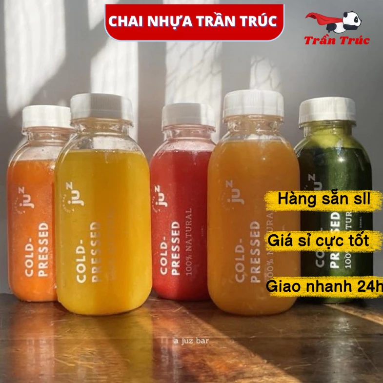 Combo 10 chai nhựa cổ rộng fi 38, chai nhựa miệng rộng 330ml, ,chai tròn cổ rộng 250ml, chai nhựa 1 