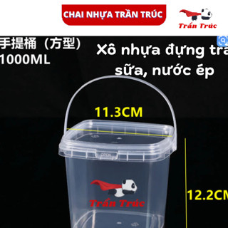  Set 10 Xô nhựa vuông 1 lít xô nhựa vuông 750ml xô nhựa vuông 2 lít xô nhựa vuông 500ml đựng trà sữa 