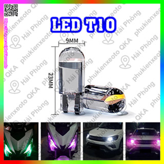 (01 Bóng) Bóng Led T10 siêu sáng đúc kính lắp mặt đồng hồ, demi, xi nhan xe máy ô tô 12V
