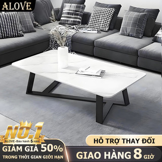 ALOVE Bàn Trà Phòng Khách Phong Cách Nhẹ Sang Mặt Giả Đá Chân Sắt Cao Cấp Thiết Kế Tối Giản Hiện Đại