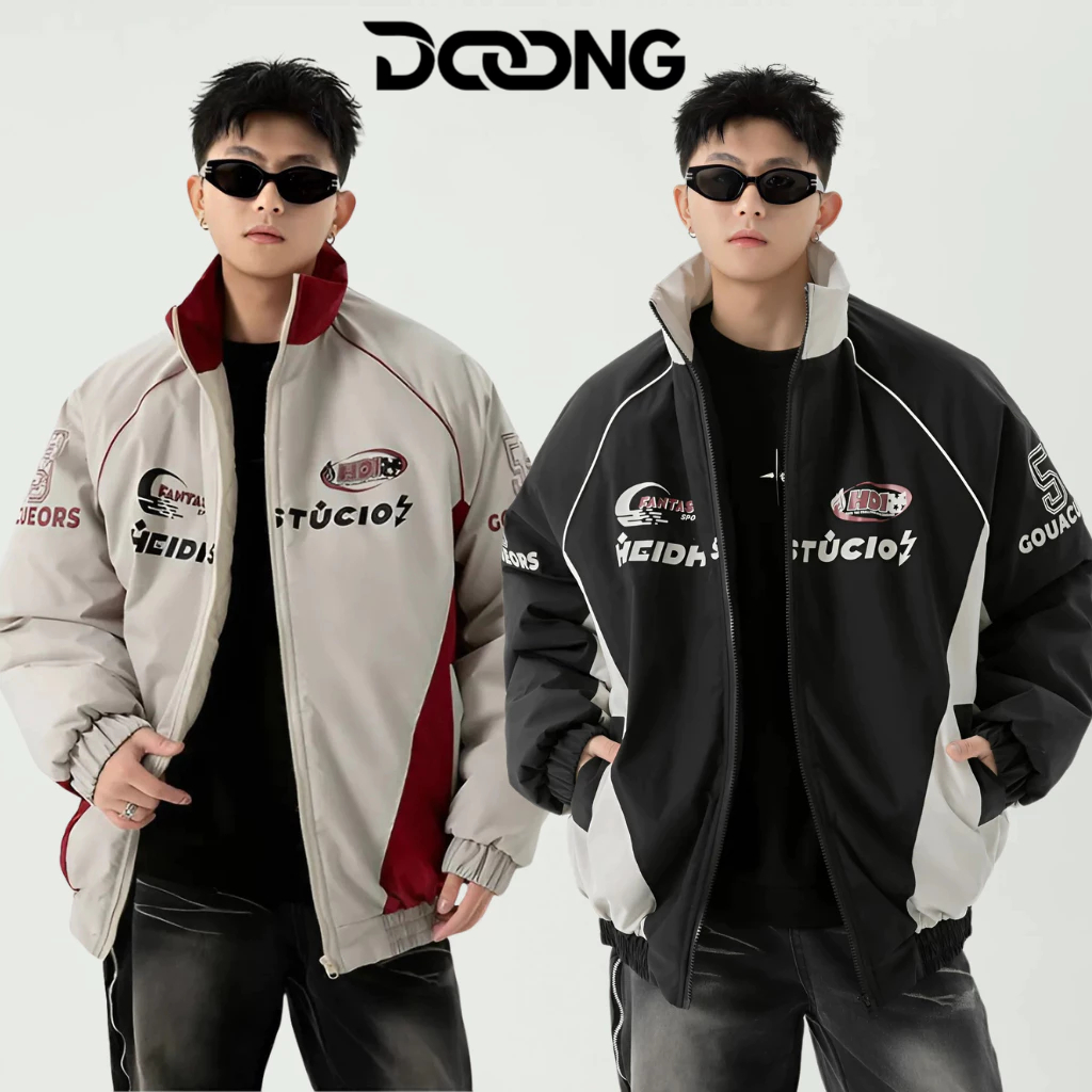 Áo khoác dù FANTASLIC In Hình Có túi Trong nam nữ unisex BM259, Áo bomber dù Chạy Sọc DOONG