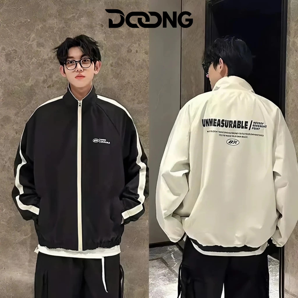 Áo khoác dù D% UNMEASURABLE 2 MẶT In Hình nam nữ unisex KD31, Áo bomber dù Mặc 2 Kiểu DOONG