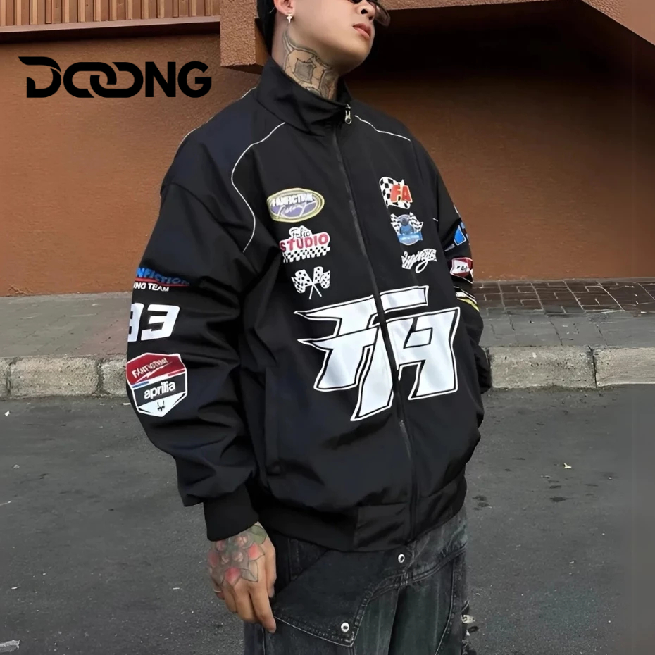 Áo khoác dù FAFIC STUDIO RACING In nam nữ unisex KD18, Áo bomber Flag Jacket Phượt form mặc đẹp DOON