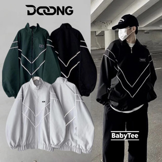 Áo Khoác Dù WZS THÊU Phản Quang Unisex Nam Nữ Chất Dù 2 Lớp KD14, Áo Khoác Bomber Cổ Đứng Form Rộng Thêu Logo DOONG