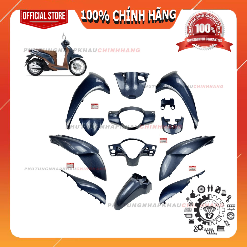 [MÓN LẺ] Dàn áo Sh Mode 125 2018 2019 2020 màu Xanh Lam bản Thời Trang, Bộ nhựa màu xe Sh Mode 2 val