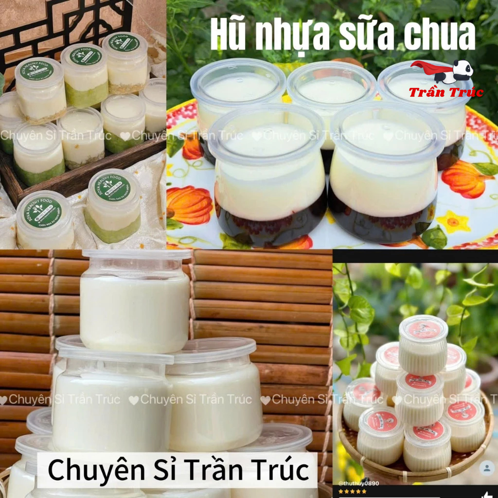 [HOẢ TỐC]Combo 500 hủ nhựa sữa chua PET 120ml, hũ nhựa sọc 120ml, hũ nhựa đáy vuông 120ml, hũ nhựa p