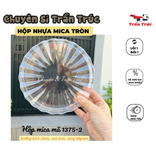   HOẢ TỐC  Hộp nhựa mica tròn mã 1375 nắp mặt trời đựng hạt bí mứt khay mica bánh kẹo tết 2024 