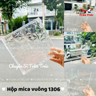  cobo 2 Hộp nhựa mica vuông sao 1306 có chia ngăn đựng quà tặng bánh mứt tết hàng sẵn số lượng lớn 