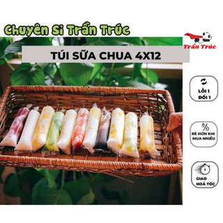  500-1kg túi sữa chua 4x12 cm   túi bóng làm sữa chua  túi nilon dài làm sữa chua 4x12cm - trần trúc 