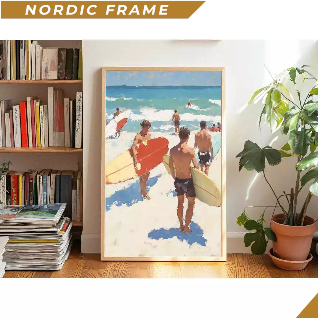 Tranh treo tường, California Boys Wall Art Pacific Coast Slim Aarons Aesthetic Poster Surfside Beach