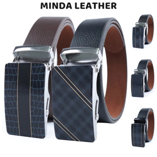  Thắt lưng nam mặt khóa tự động màu trắng dây da nỉ S1A2LC80T - MINDA LEATHER 