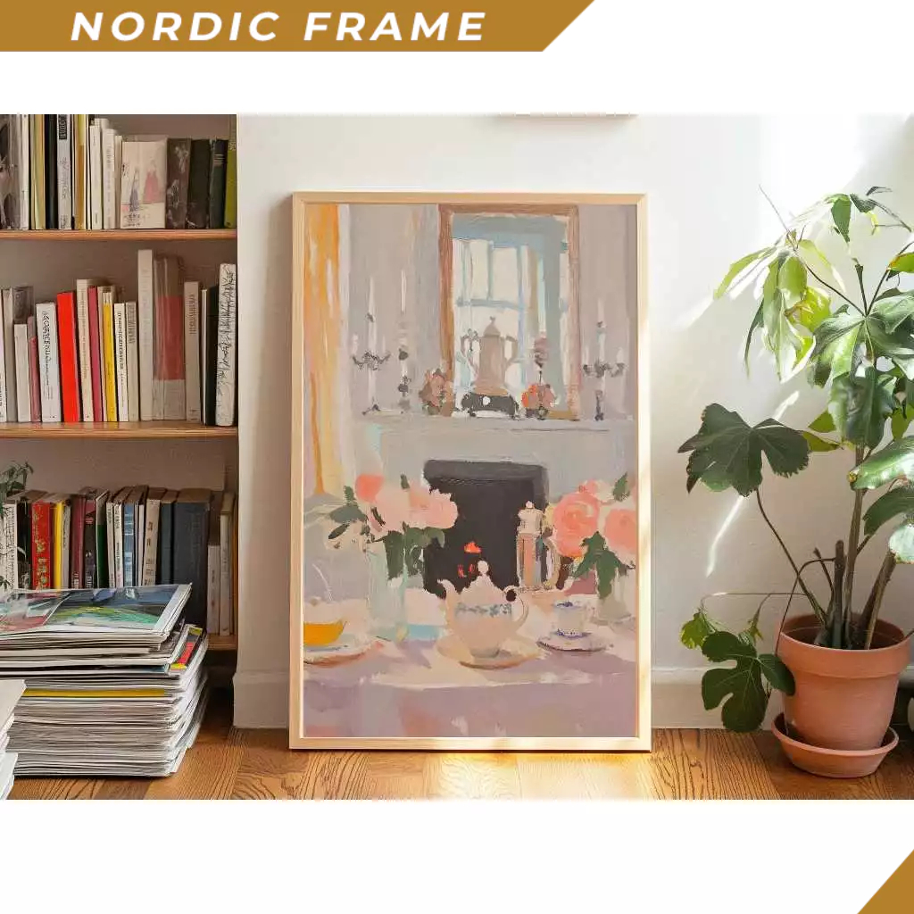 Tranh treo tường, Tea for two Regency Era Coquette Wall Art Old Money Aesthetic Poster Girls Bedroom