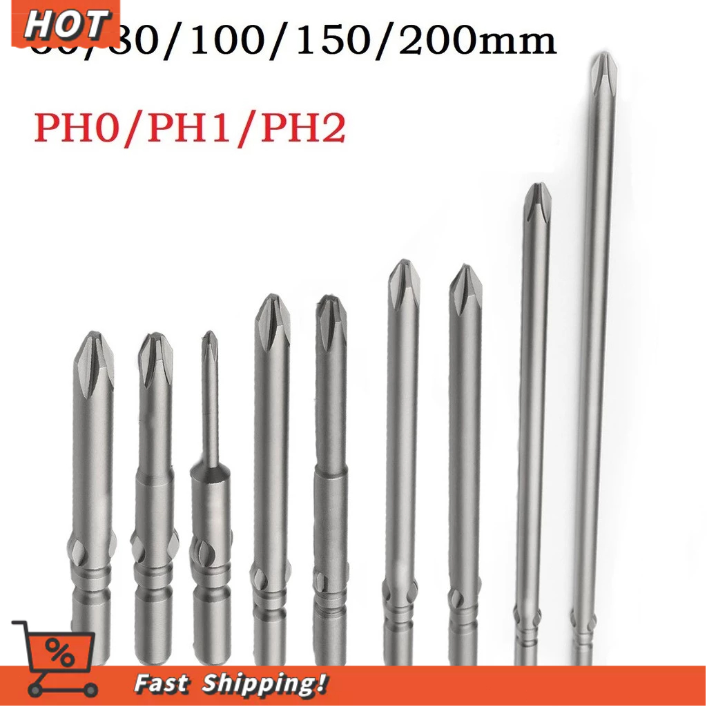 60-200mm PH0 PH1 PH2 802 Mũi tuốc nơ vít chữ thập điện từ ImpactDriver