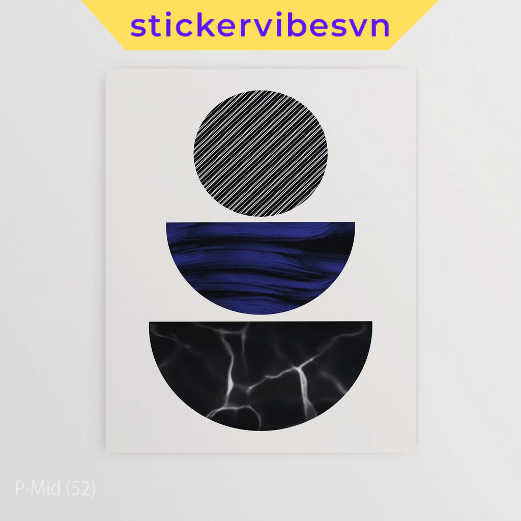 Tranh dán tường fomex, "Textured Circles" Poster, decor tường, phòng ngủ, có sẵn keo dán 2 mặt, nhận