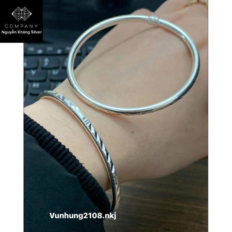 Lắc tay bạc ta, phay mặt, không gắn đá