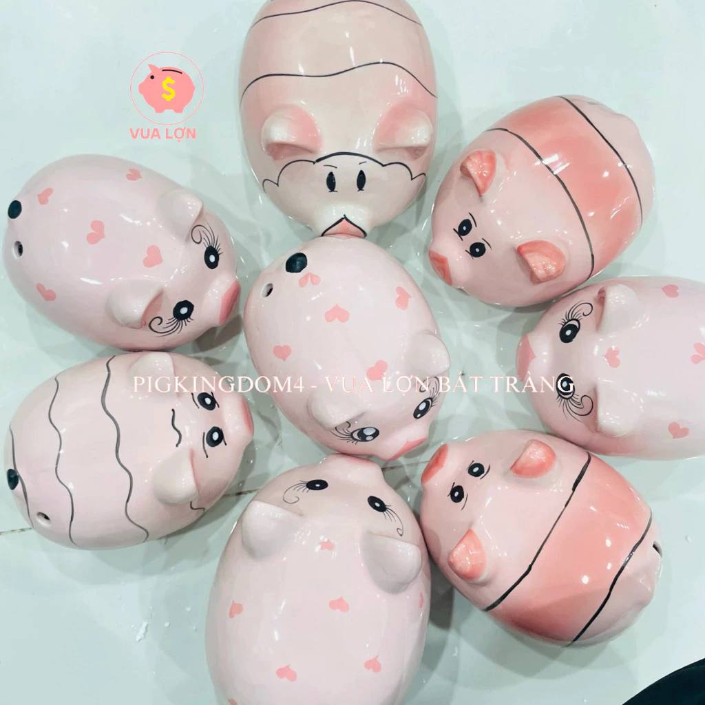 [Lỗ tròn] Heo Sứ Lợn Sứ Heo Tiết Kiệm Lợn Tiết Kiệm Hồng Nhiều Mẫu Bát Tràng